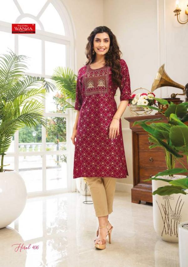 Wanna Hiral 4 Embroidery Wear Rayon Designer Kurti Collection